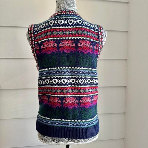 Vintage Northern Isles Fair Isle Sweater Vest Cottage Fall Boho Sweater Vest - Picture 4 of 8